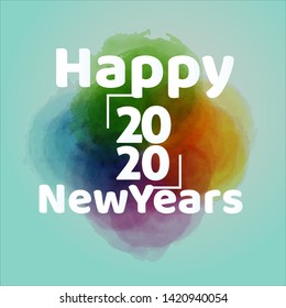 colorful happy new years 2020. splash color style vector graphic. simple and cool.