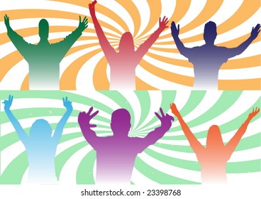 Colorful happy people vector