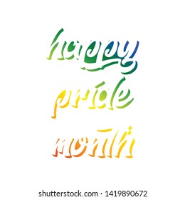 Colorful Happy Pride Month Letter. Pride Symbol Modern Simple Vector Icon