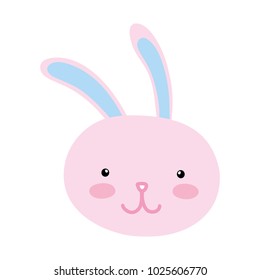 colorful happy rabbit head animal character