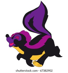 Colorful happy skunk - vector