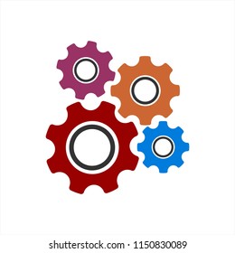 colorful harmonic gear set icon