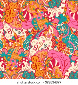Colorful harmonious doodle texture. 