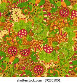 Colorful harmonious doodle texture. 