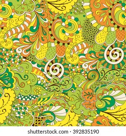 Colorful harmonious doodle texture. 