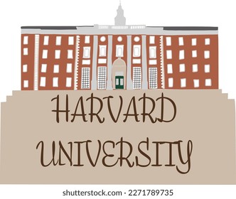 Colorful Harvard University Sketch Illustration