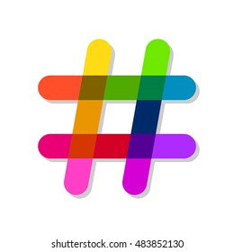 Colorful Hashtag sign, vector design