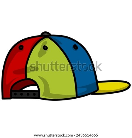 Colorful Hat Snapback Cap Backward Illustration Vector