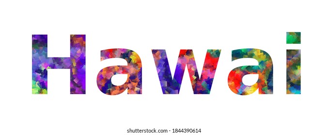 Colorful Hawai text vector design