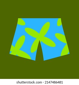 A colorful Hawaiian pants design. blue, green. beach. summer holiday