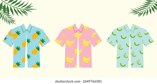 Colorful Hawaiian Shirts with Fruit Prints