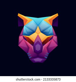 Colorful head animal panther design vector