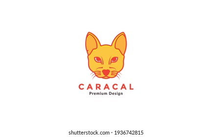 colorful head cat caracal logo symbol vector icon illustration design