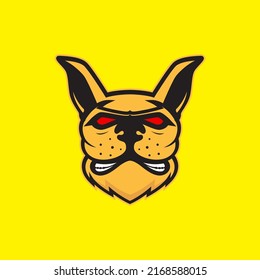 colorful head dog pitbull angry logo design vector graphic symbol icon illustration creative idea