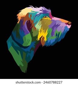 colorful head dog pop art portrait