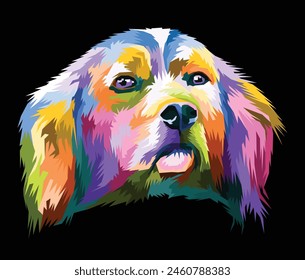 colorful head dog pop art portrait poster design