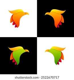 Diseño de logotipo de águila de cabeza colorida 