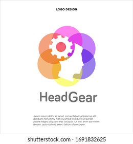 Colorful Head Gear logo vector, People Mind logo designs template, design concept, logo, logotype element for template