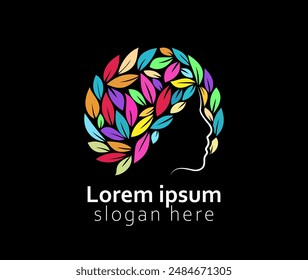 Colorful Head Hair Leaf illustration	