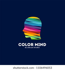 Colorful head Logo designs concept vector, Abstract Head logo designs icon, Education Intelligence logo