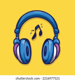 colorful headset audio dj. Vector Illustration