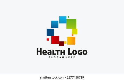 Colorful Health Logo designs concept vector, Plus logo template