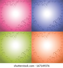 Colorful heart background