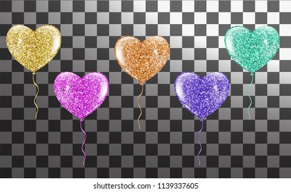 Colorful  Heart balloons collection