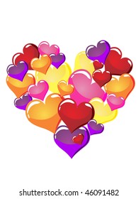 colorful heart balloons - vector