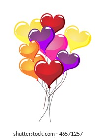 colorful heart balloons - vector