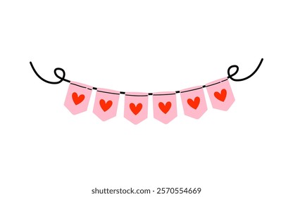 Colorful heart banner decoration for festive celebrations or events