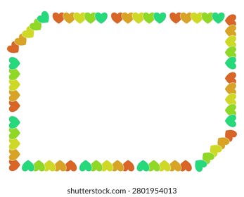 Colorful heart border frame on vector