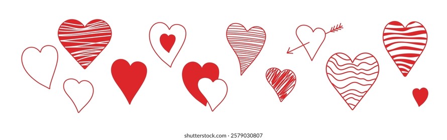 Colorful heart designs for decoration, greeting cards, and festive occasions