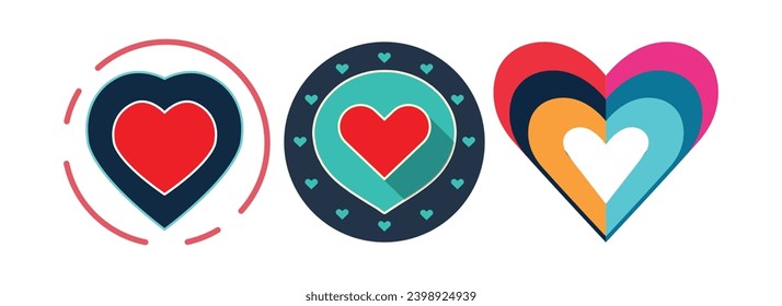 Colorful Heart Designs Graphics Illustrations