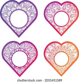 Colorful heart frame monogram collection vector illustration elements