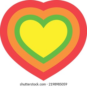 Colorful heart icon. Love symbol. Retro sign