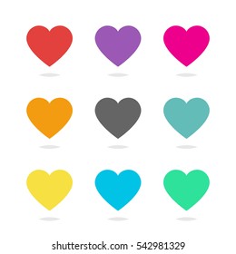Colorful heart icon vector set