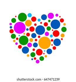 Colorful heart of layers - vector