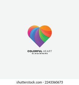 colorful heart logo design vector icon