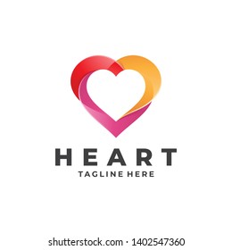 Colorful Heart Love Logo Icon with Modern Gradient Color