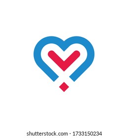 colorful heart  medical decoration logo vector
