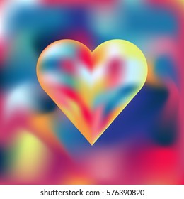 Colorful heart on colorful background,vector mesh illustration