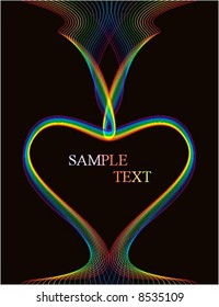 colorful heart on black background