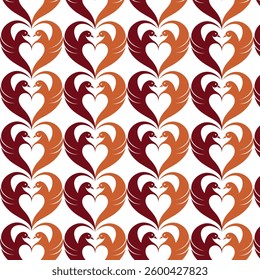 Colorful heart pattern design with various shapes and sizes, perfect for expressing love and affection. This flat design features playful arrangement of hearts in soft tones