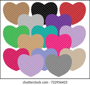 Colorful heart pattern.- Illustration,Heart Shape, Chevron Pattern, Greeting Card, Cartoon, Child, Symbol, Textile