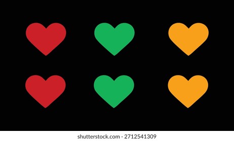 Patrón de corazón colorido sobre fondo negro