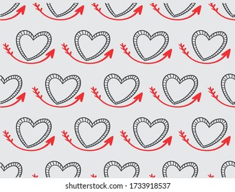colorful heart pattern vector seamless 