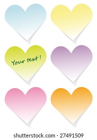 Colorful heart post-it set
