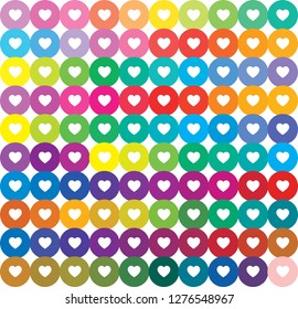 Colorful heart rainbow color heart pattern vector