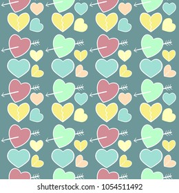 colorful heart seamless pattern